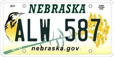 NE license plate ALW587