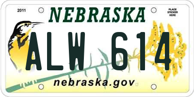 NE license plate ALW614