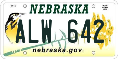 NE license plate ALW642