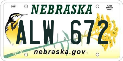 NE license plate ALW672