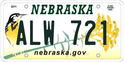NE license plate ALW721