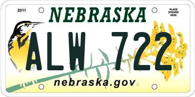 NE license plate ALW722