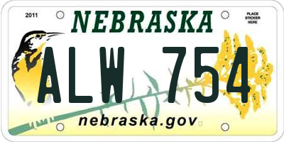 NE license plate ALW754