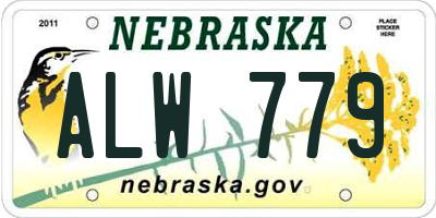 NE license plate ALW779