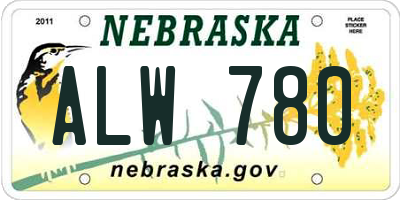 NE license plate ALW780