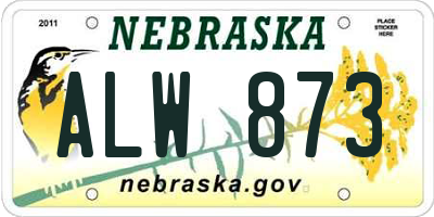 NE license plate ALW873