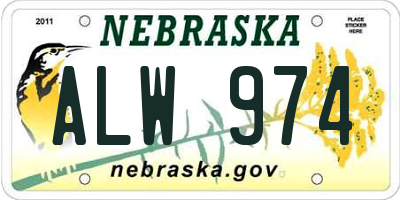 NE license plate ALW974