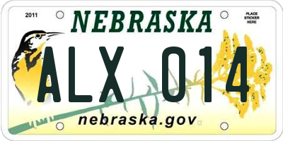 NE license plate ALX014