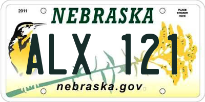 NE license plate ALX121