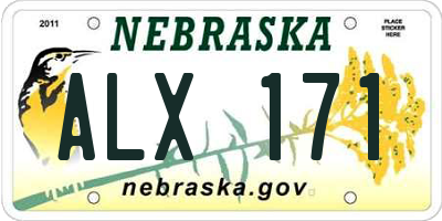 NE license plate ALX171