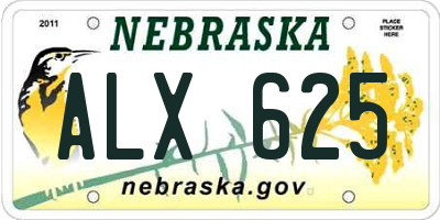 NE license plate ALX625