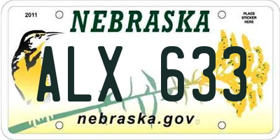 NE license plate ALX633
