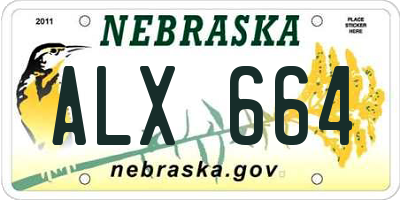 NE license plate ALX664