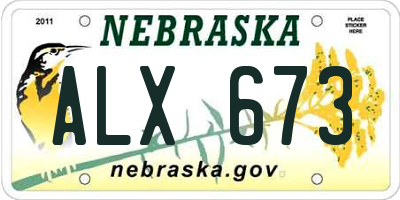 NE license plate ALX673