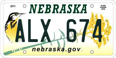 NE license plate ALX674