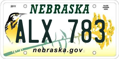 NE license plate ALX783