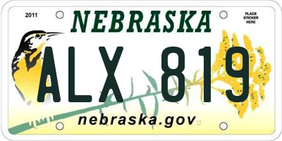 NE license plate ALX819