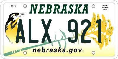 NE license plate ALX921
