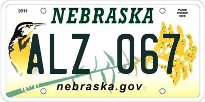 NE license plate ALZ067