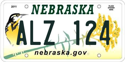 NE license plate ALZ124