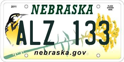NE license plate ALZ133