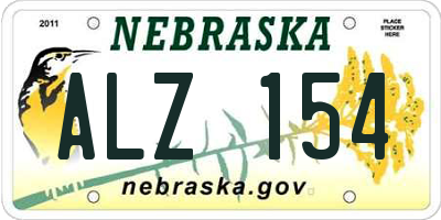 NE license plate ALZ154