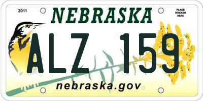 NE license plate ALZ159