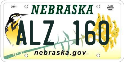 NE license plate ALZ160