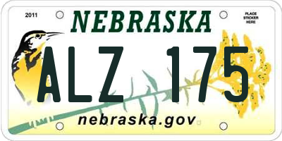 NE license plate ALZ175
