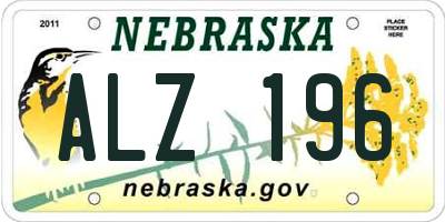 NE license plate ALZ196