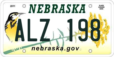 NE license plate ALZ198