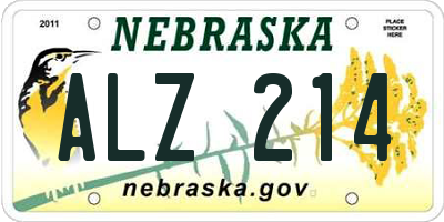 NE license plate ALZ214