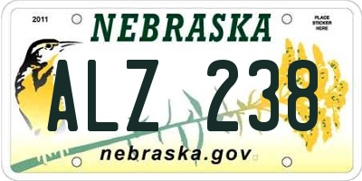 NE license plate ALZ238