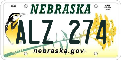 NE license plate ALZ274