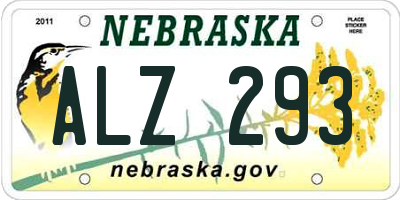 NE license plate ALZ293