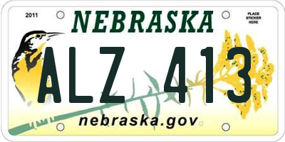 NE license plate ALZ413