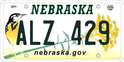 NE license plate ALZ429