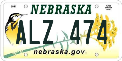 NE license plate ALZ474