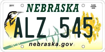 NE license plate ALZ545
