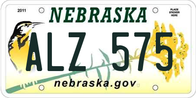 NE license plate ALZ575