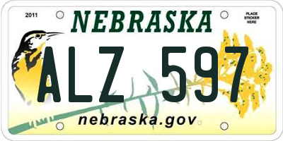 NE license plate ALZ597