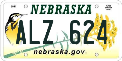 NE license plate ALZ624