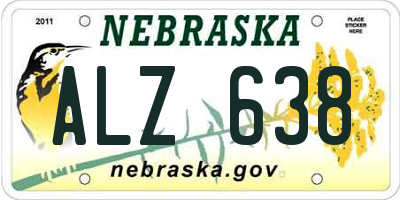 NE license plate ALZ638