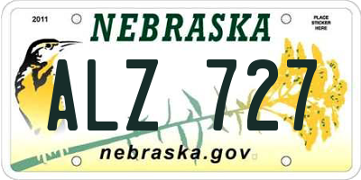 NE license plate ALZ727
