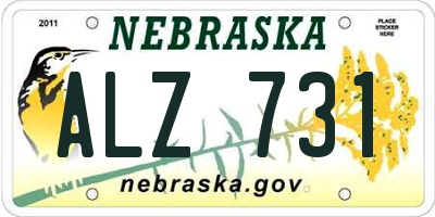 NE license plate ALZ731