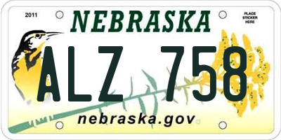 NE license plate ALZ758