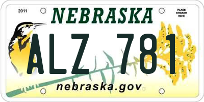 NE license plate ALZ781