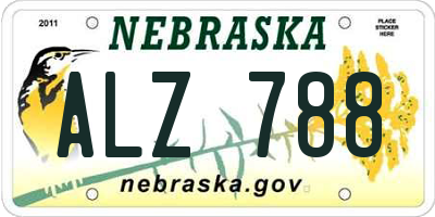 NE license plate ALZ788