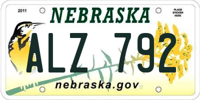 NE license plate ALZ792