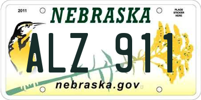 NE license plate ALZ911